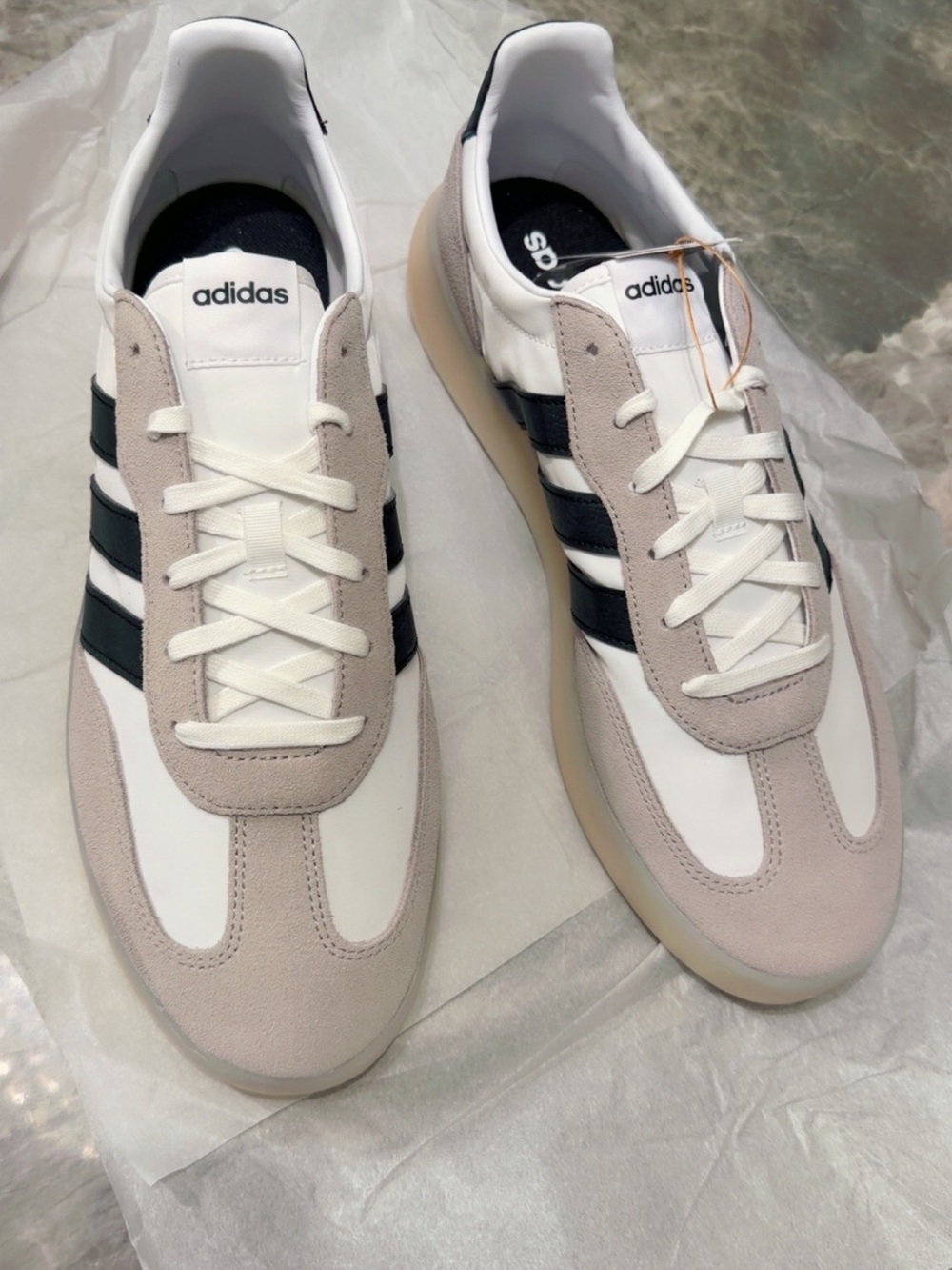 ADIDAS BARREDA DECODE Men’s White, Light Gray & Black Retro Trainer Sneakers